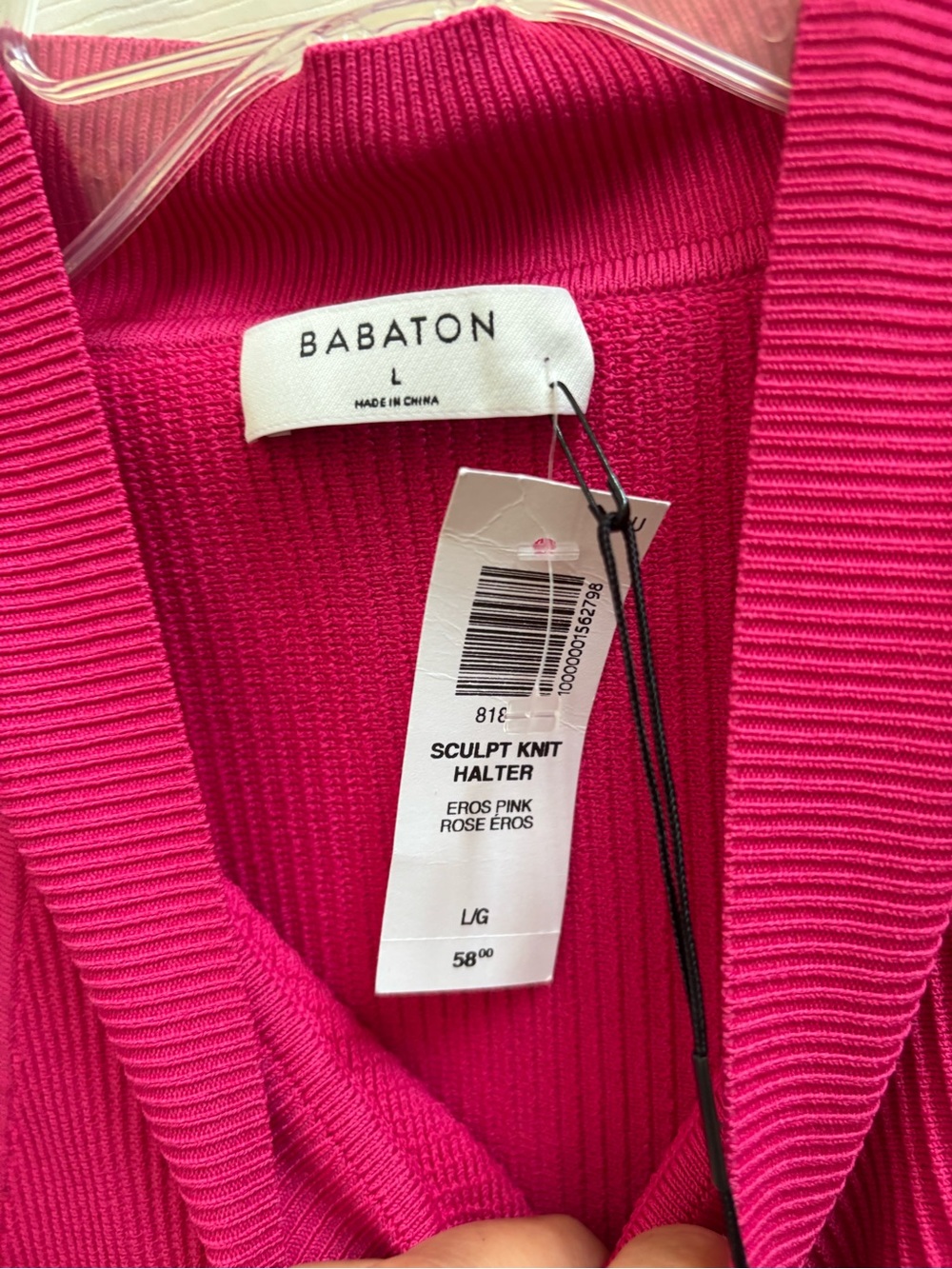 Artitzia Babaton Woman’s Euros Pink Sculpt Knit Halter Top, Size L, NWT - Picture 4 of 5